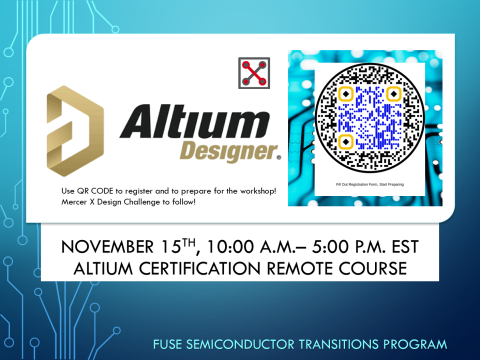 Altium Designer Certification Workshop, Saturday, November 15th