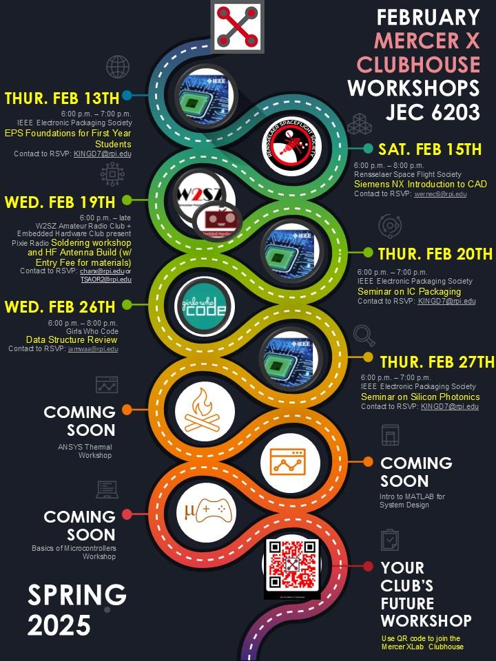Mercer X February Clubhouse Workshops and Seminars